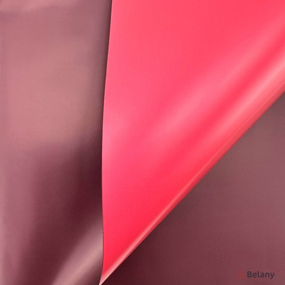 Celofan bicolor cu dungi "Stay happy" rosu visiniu | 2
