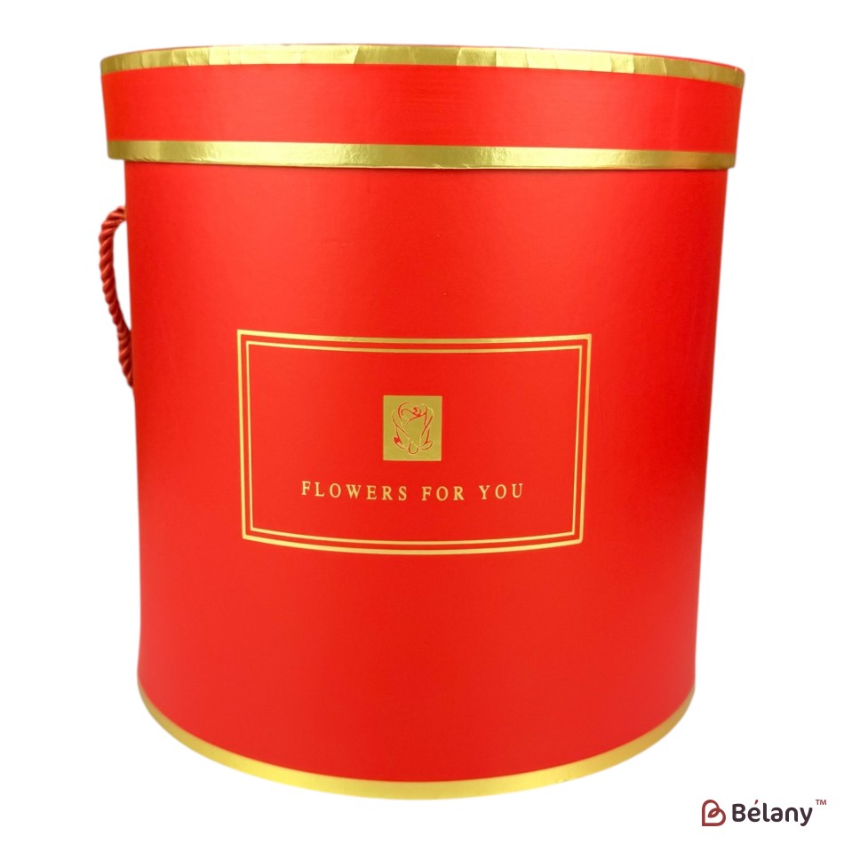 Set cutii pentru pălării rosu "Flowers for you"