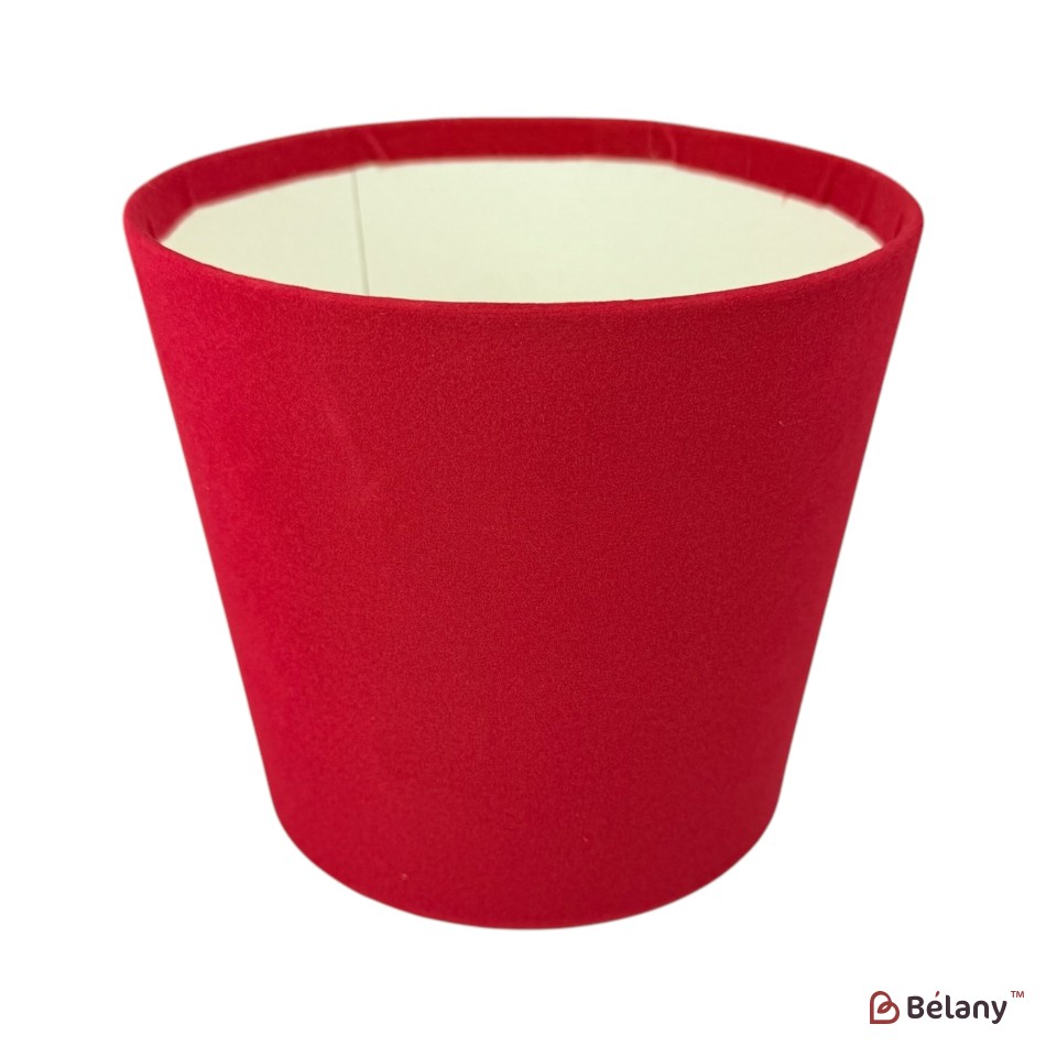 round velvet box , red