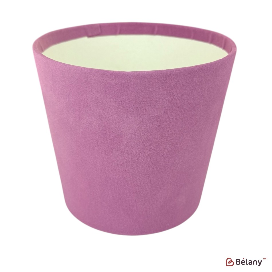 round velvet box , lilac