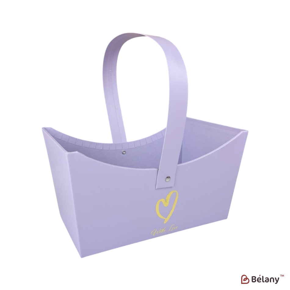 Cutie de flori „Coș”, liliac