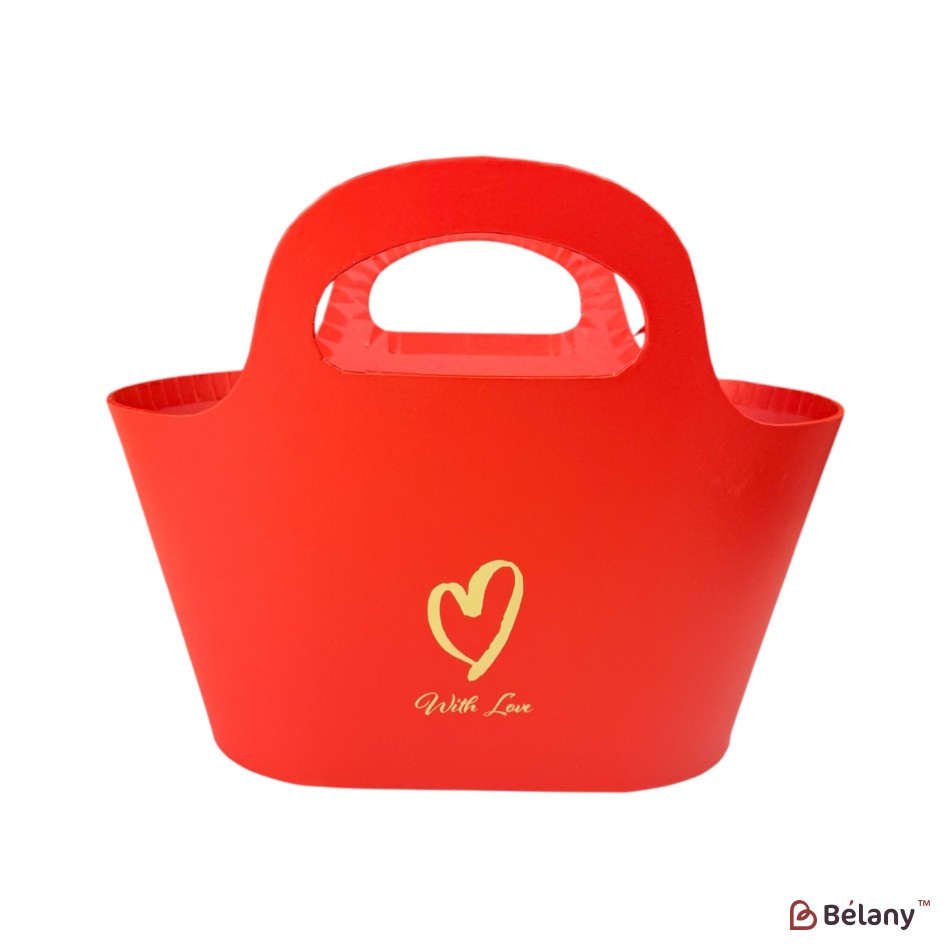 Cutie de flori „with love”, rosu