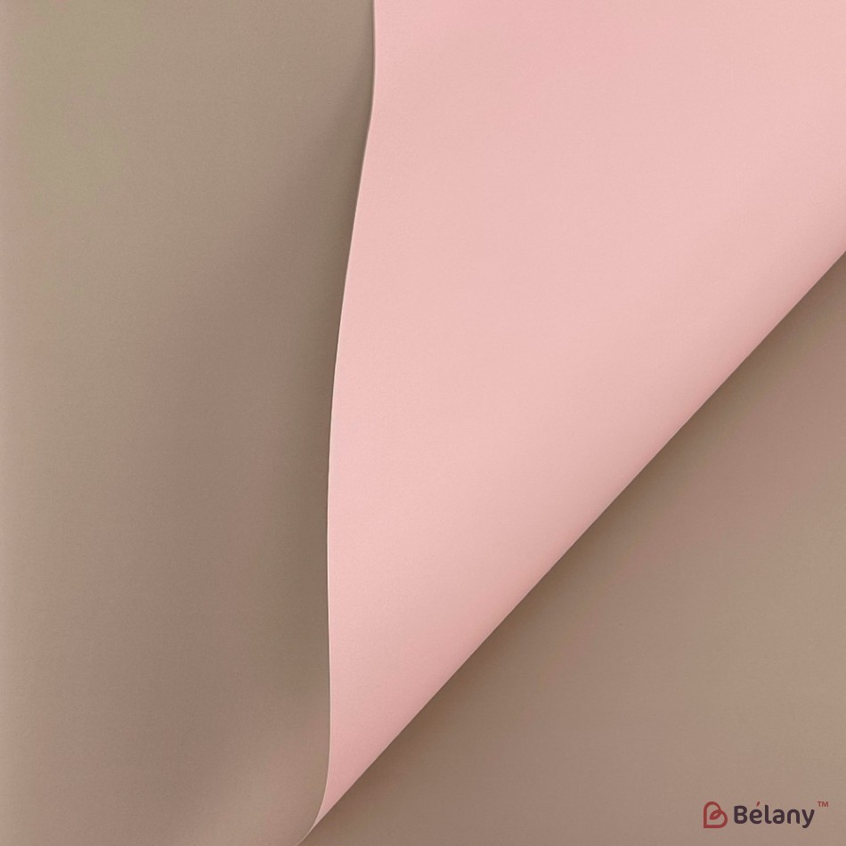 Bicolor cellophane with stripes "Stay happy" beige pink | 2