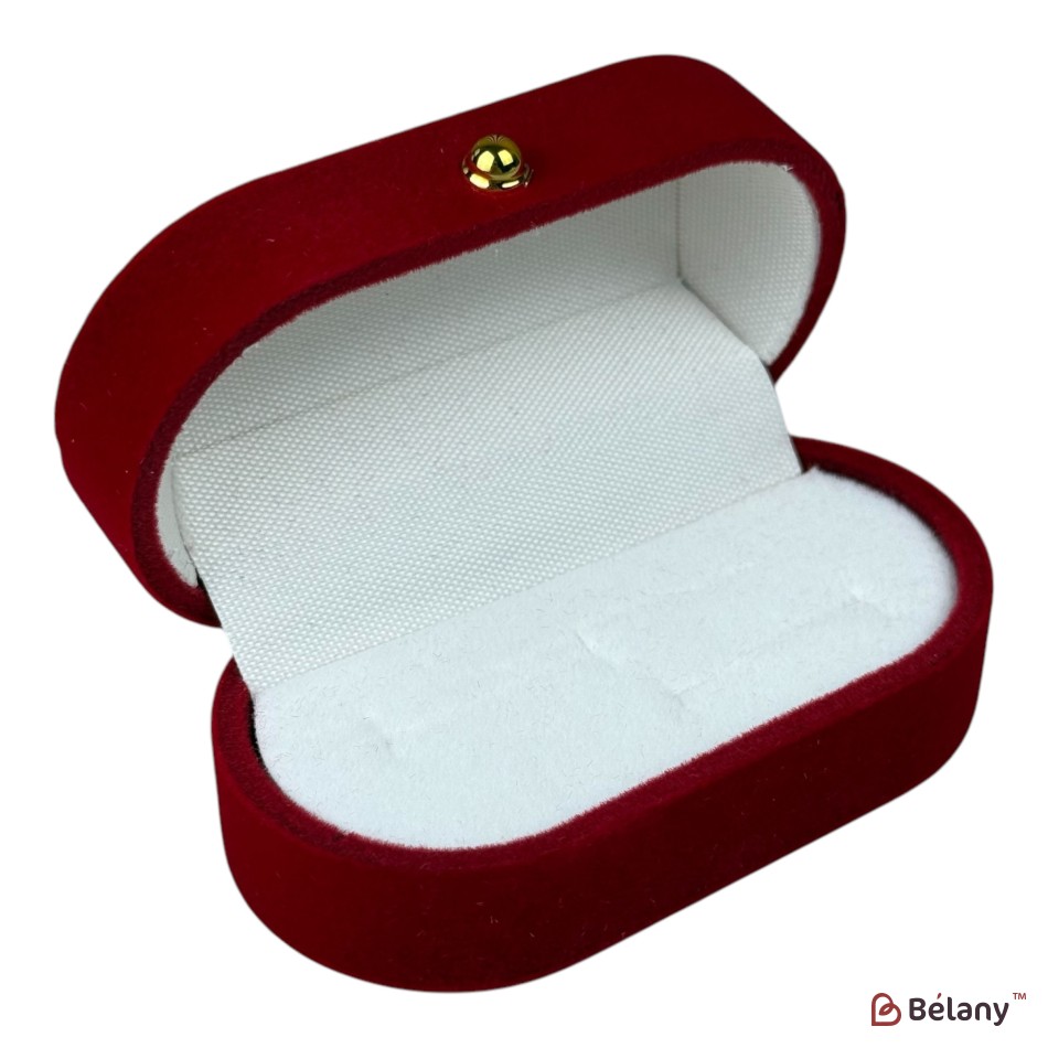 Cutii de bijuterii din catifea, rosu, 6 bucati, 7.5x4x3.3 | 2