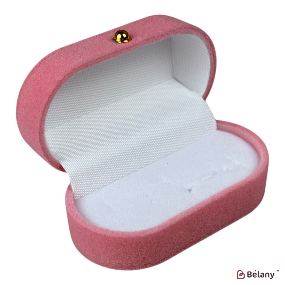 Cutii de bijuterii din catifea, roz, 6 bucati, 7.5x4x3.3 | 2