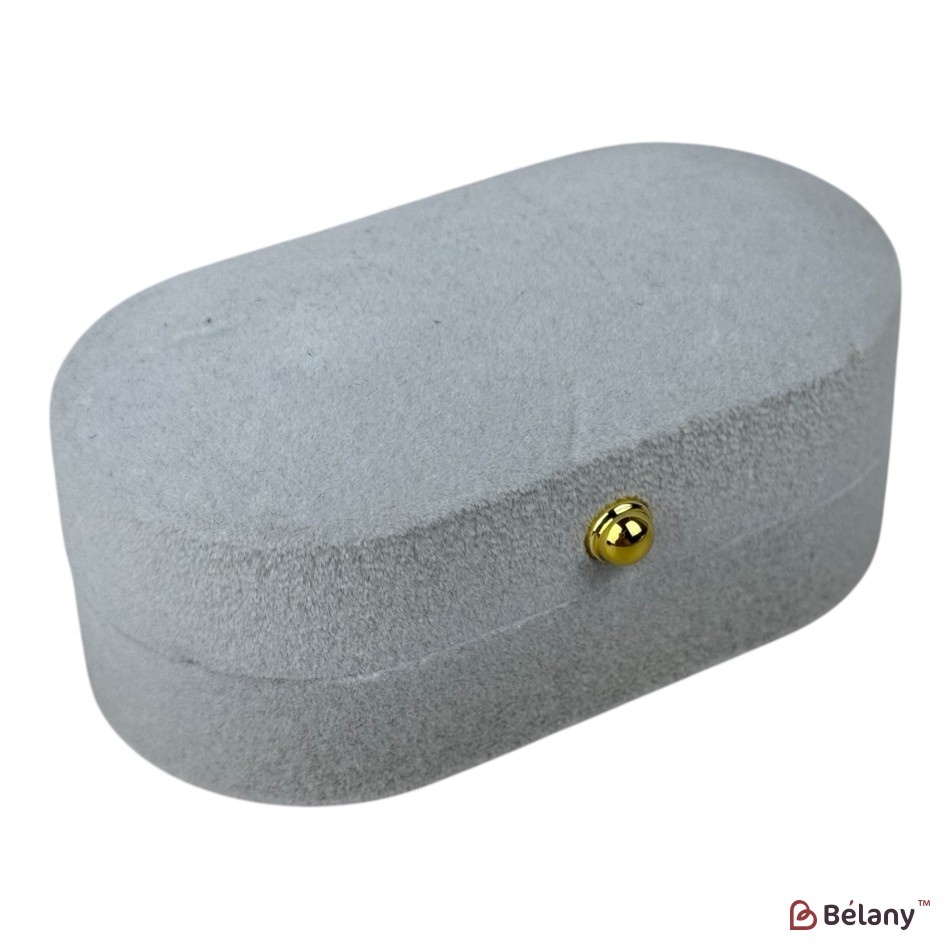 Cutii de bijuterii din catifea, albe, 6 bucati, 7.5x4x3.3