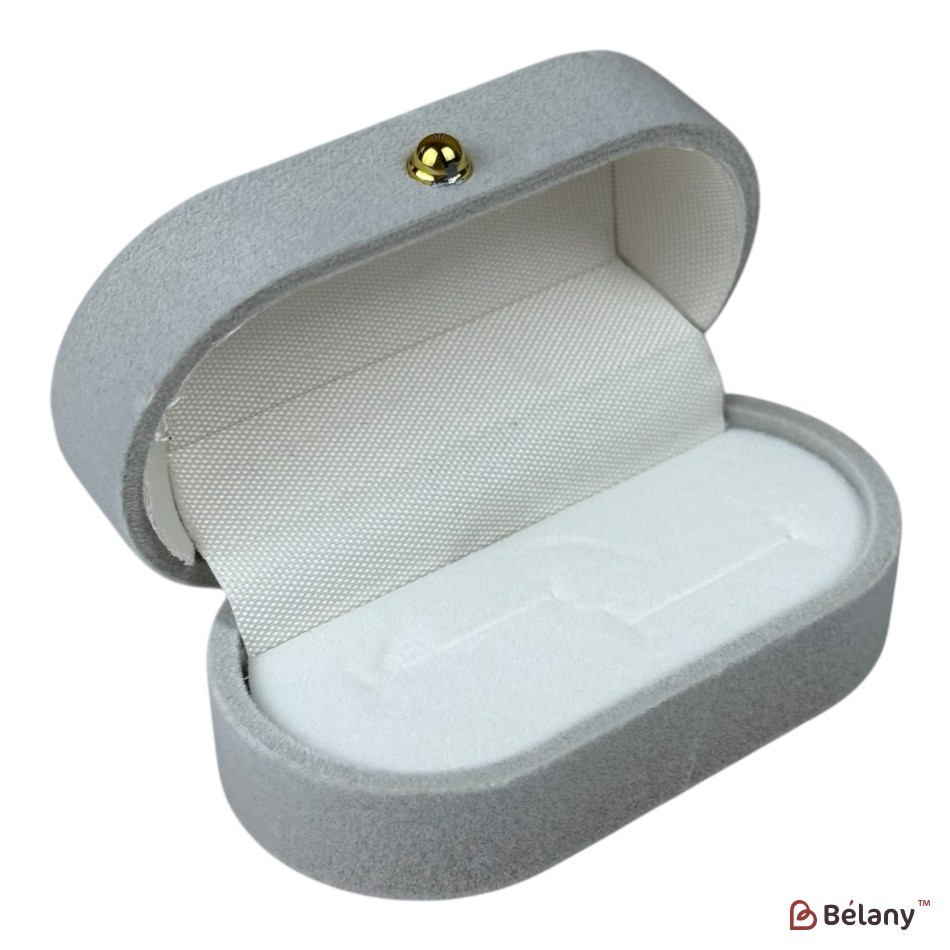 Cutii de bijuterii din catifea, albe, 6 bucati, 7.5x4x3.3 | 2