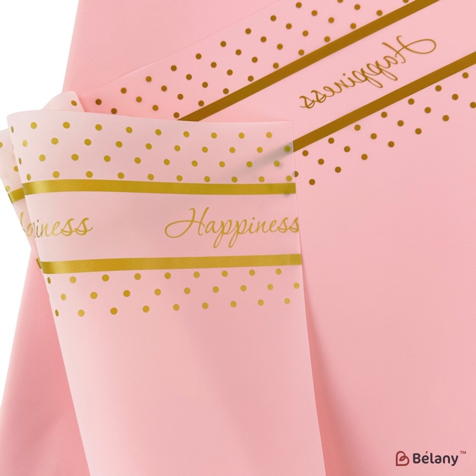 Pink cellophane with gold stripes and dots "Dots" | 2
