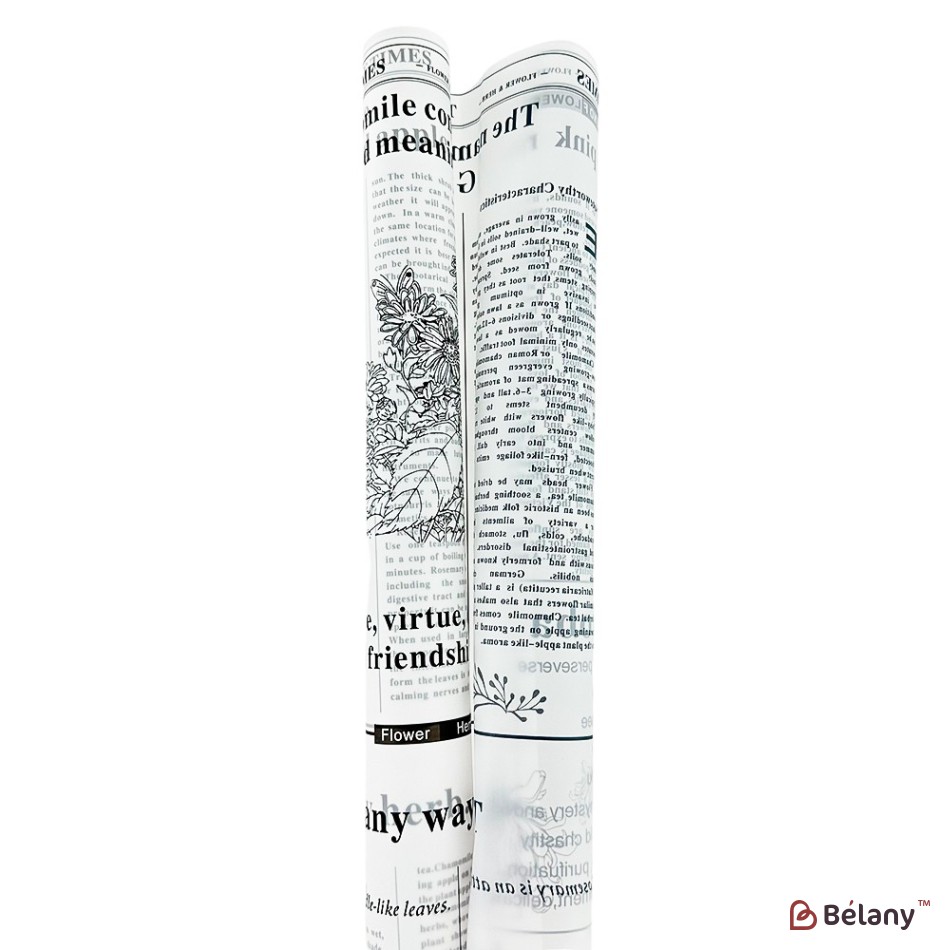 Сelofan alb cu litere negre "Newspaper"