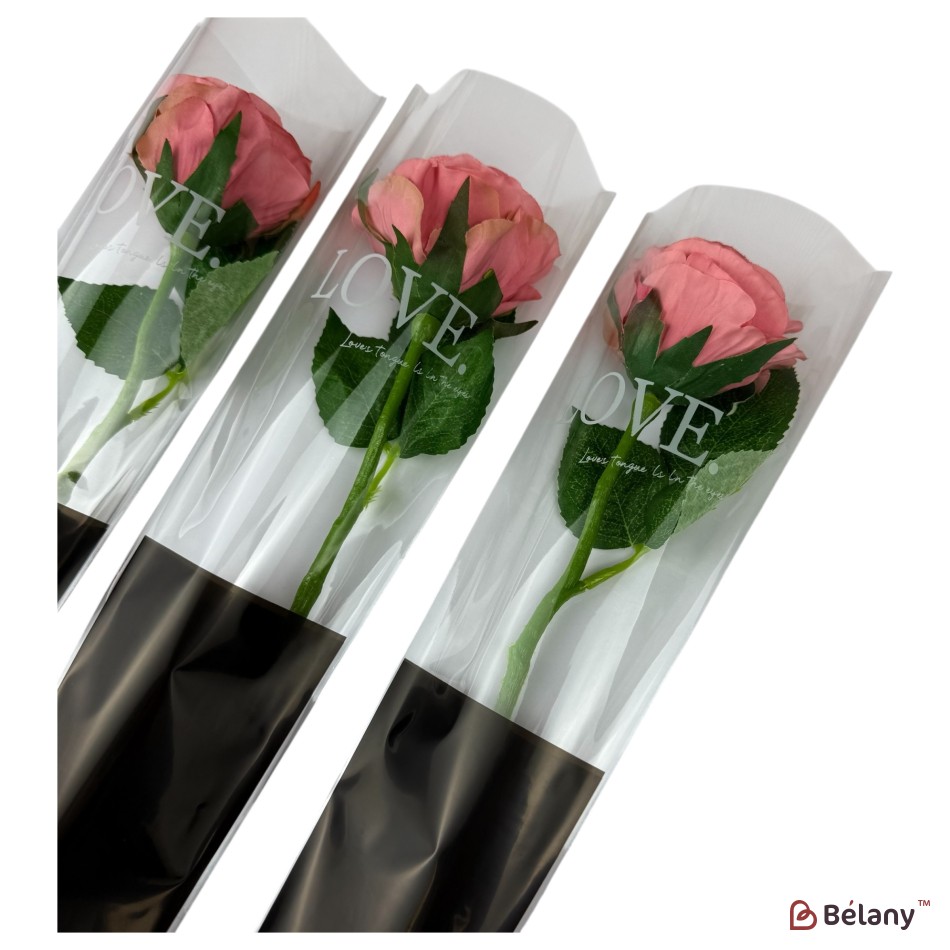 Cellophane bag for a single flower “Heart Inside” #171, black | 3