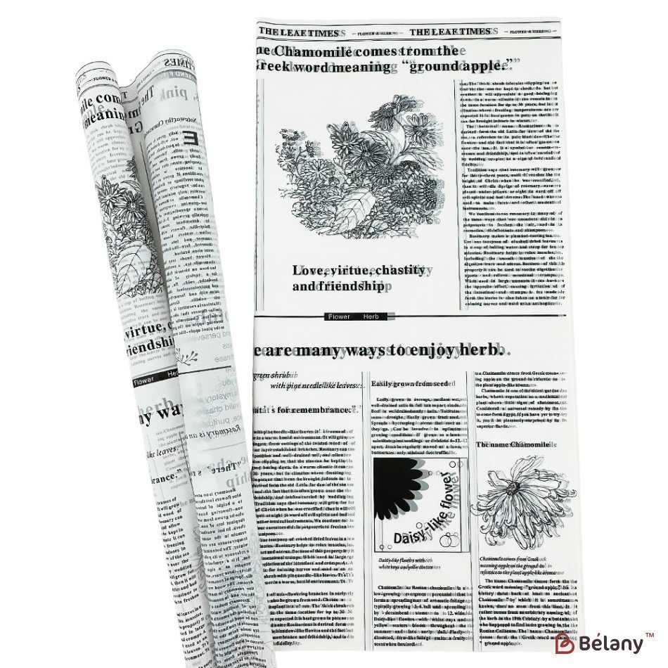 Сelofan alb cu litere negre "Newspaper" | 2