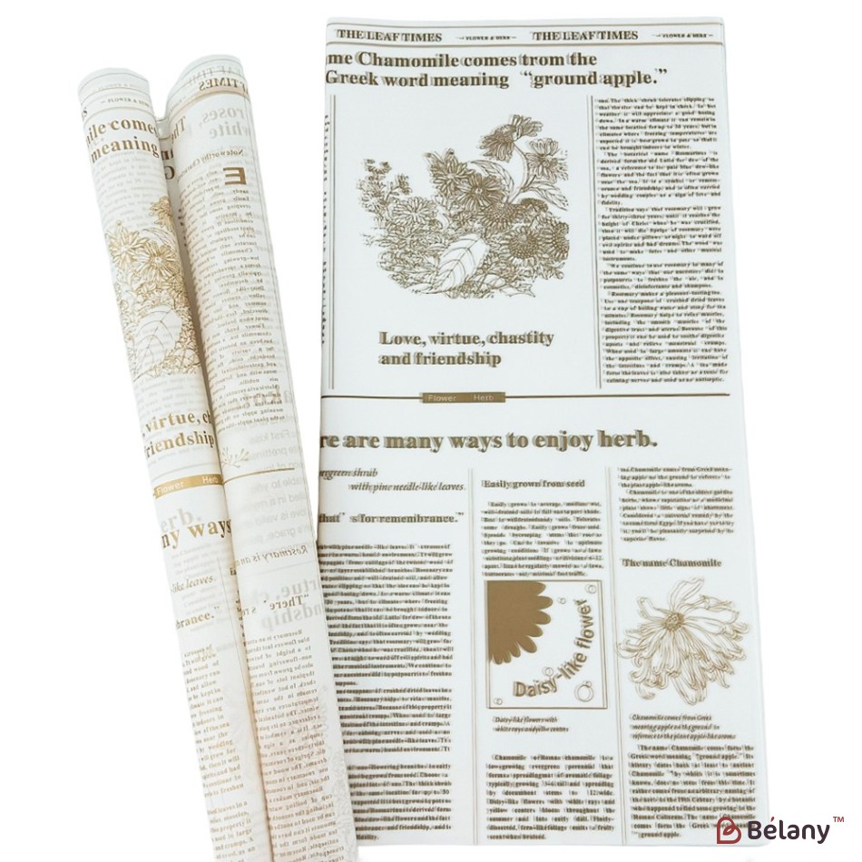 Celofan alb cu inscripții aurii "Newspaper" | 2