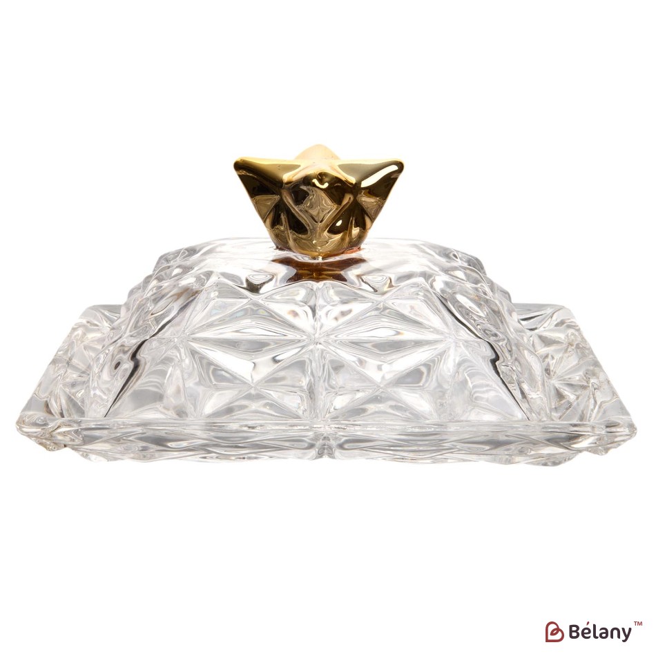 Butter dish "Blinella" with golden handle