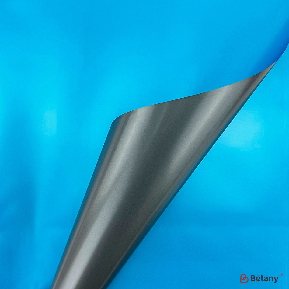 Celofan bicolor albastru grafit cu sidef "Dublu"