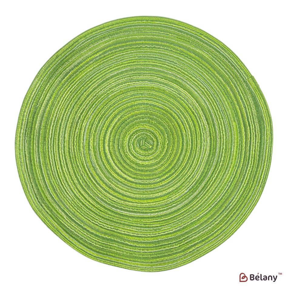 Set de 6 suporturi pentru farfurii, din PVC, izolante termic și antiderapante, culoare verde, model „Leather”