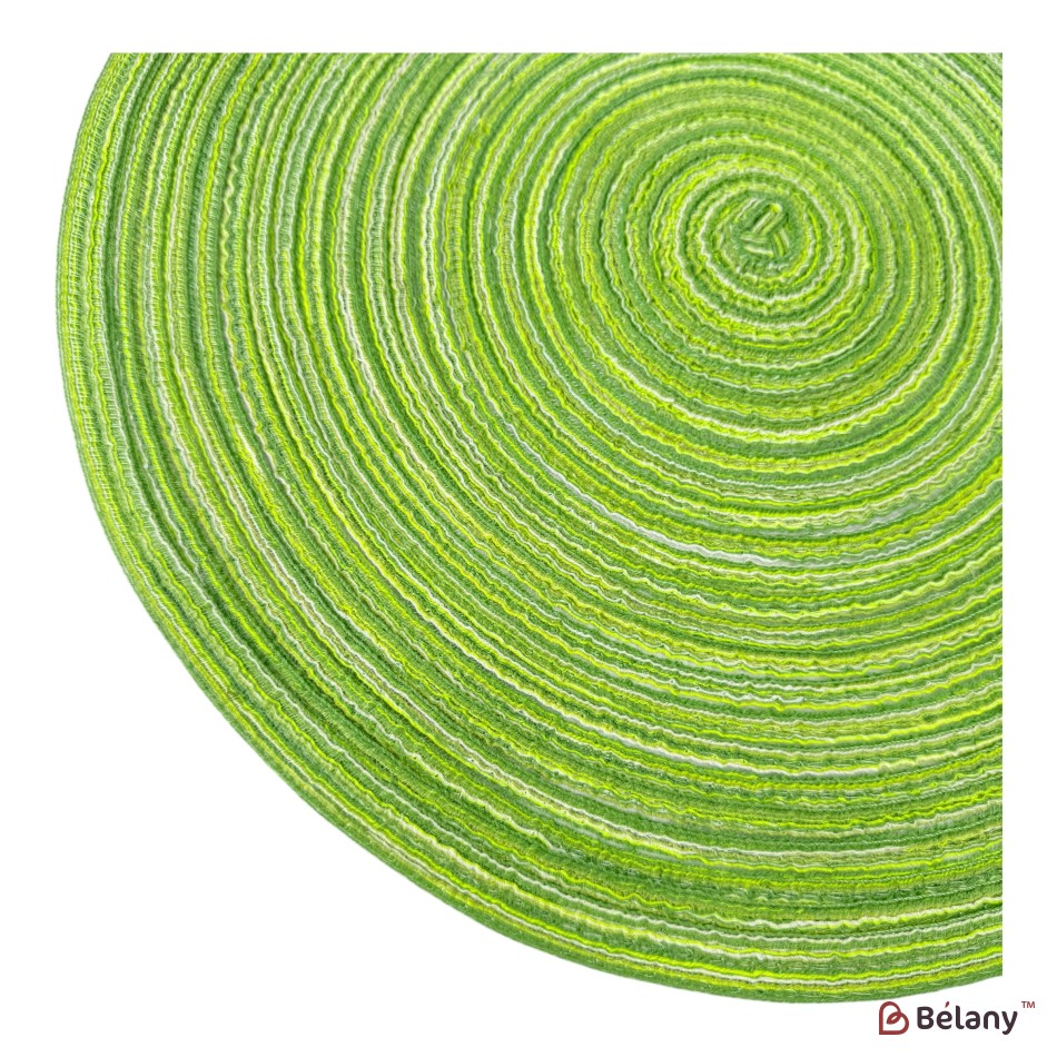 Set de 6 suporturi pentru farfurii, din PVC, izolante termic și antiderapante, culoare verde, model „Leather” | 2