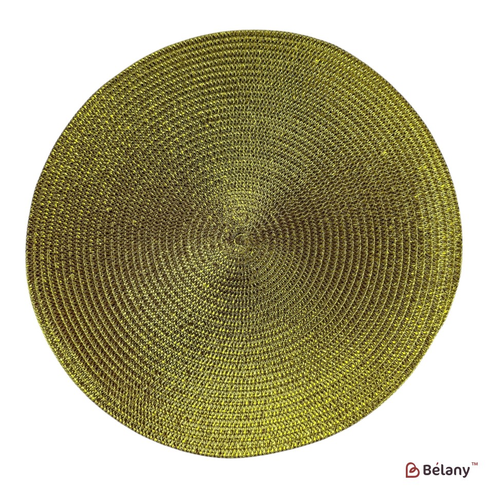 Set de 6 suporturi pentru farfurii, din PVC, izolante termic și antiderapante, culoare auriu, model „Casa Chic”