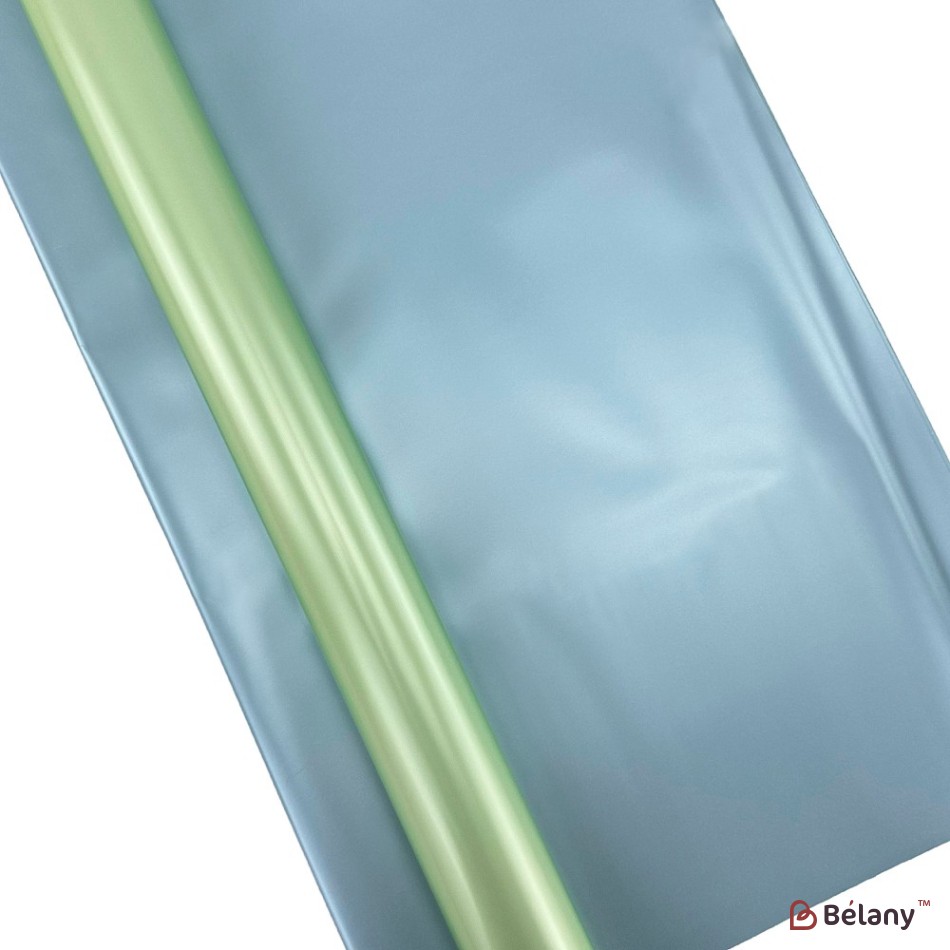 Celofan bicolor albastru-lime cu sidef "Dublu" | 2
