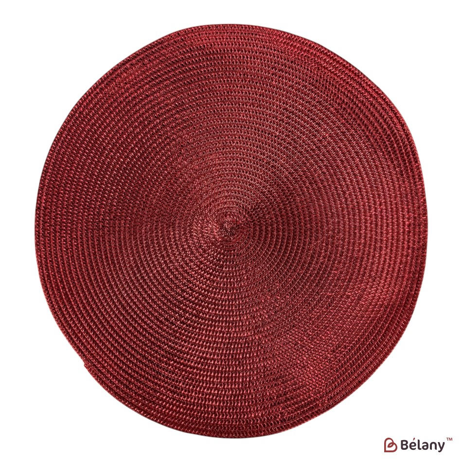 Set de 6 suporturi pentru farfurii, din PVC, izolante termic și antiderapante, culoare roșie, model „Casa Chic”