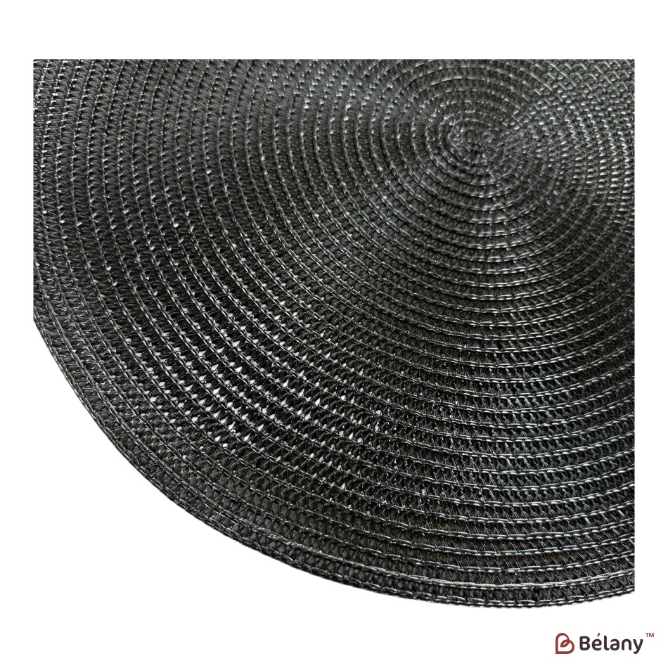 Set de 6 suporturi pentru farfurii, din PVC, izolante termic și antiderapante, culoare neagră, model „Casa Chic” | 2