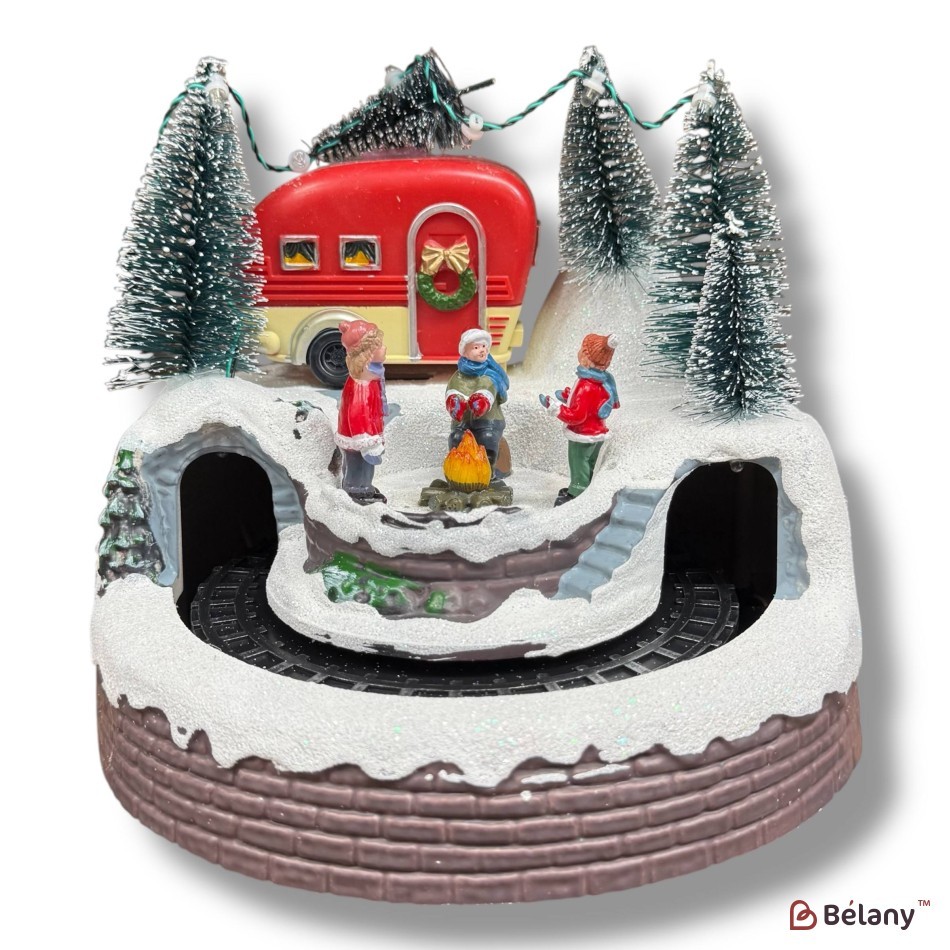 Figurină interactivă „Christmas Town #3” 3xAA, USB, 8 melodii