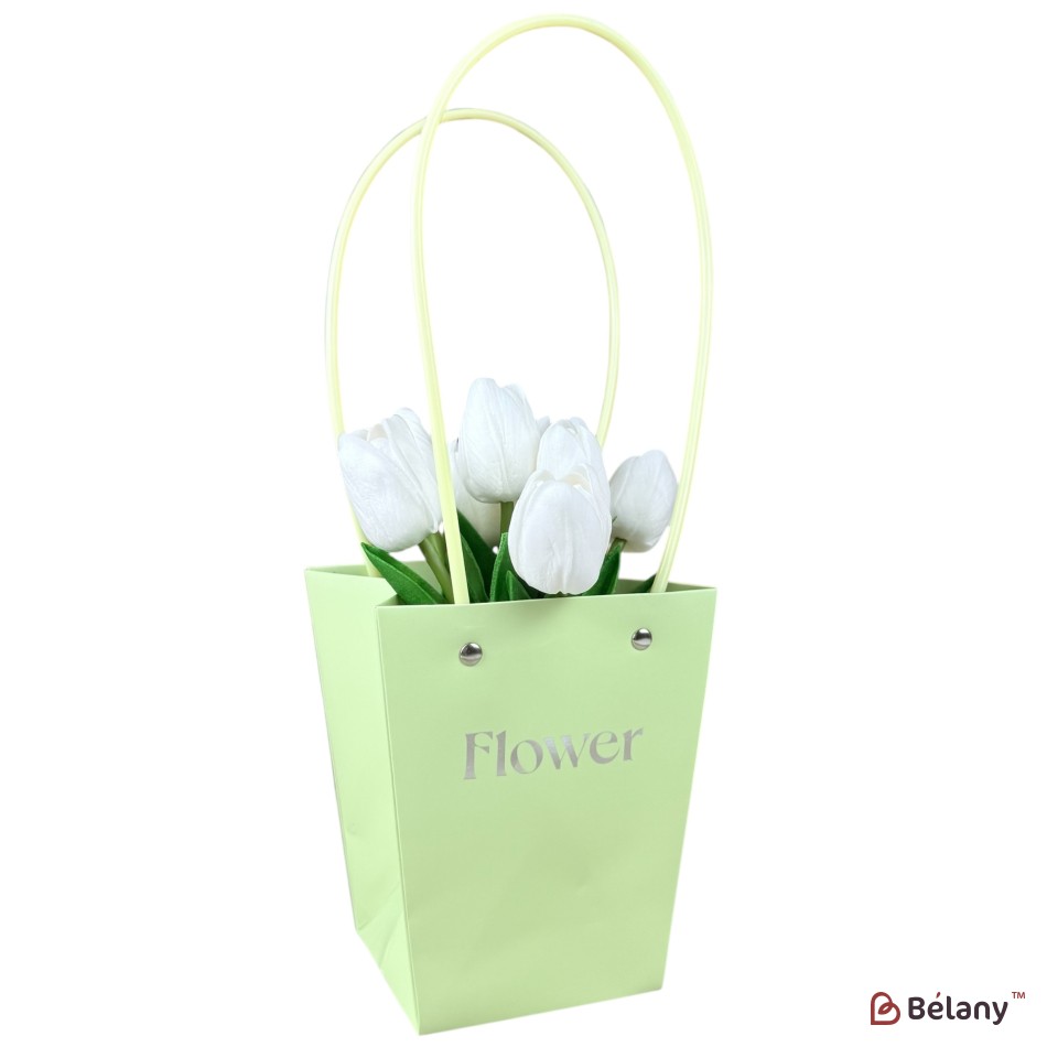 Set 10 pachete pentru flori verde "Flower #1" 13x9.5x15.5