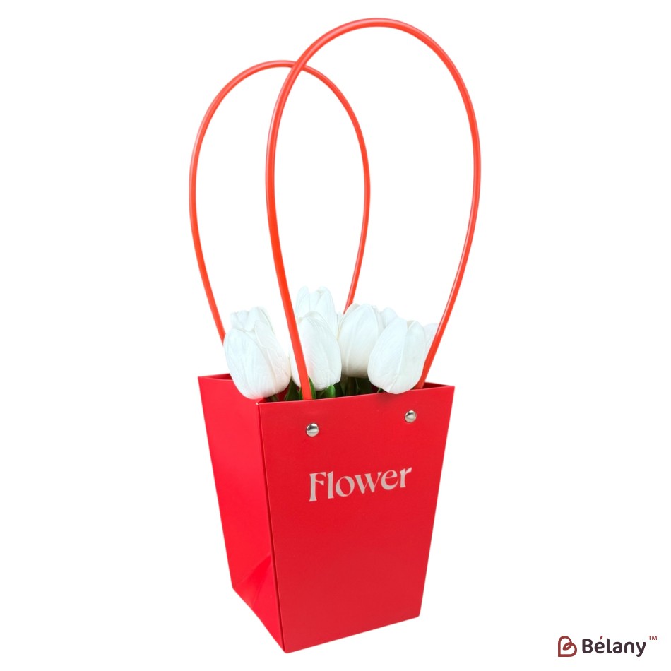 Set 10 pachete pentru flori roşu "Flower #1" 13x9.5x15.5