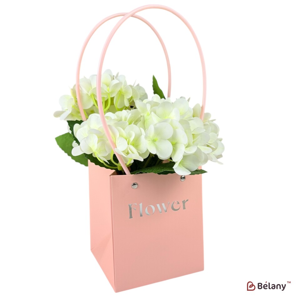 Set 10 pachete pentru flori roz "Flower #2" 13x12.5x15