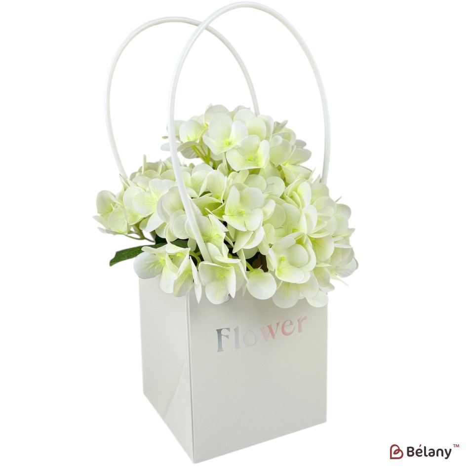 Set 10 pachete pentru flori alb "Flower #2" 13x12.5x15