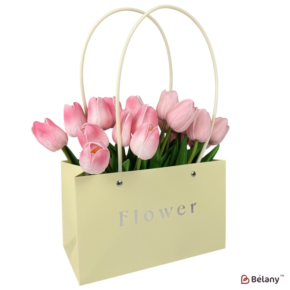 Set 10 pachete pentru flori galben "Flower #3" 22x10.5x13.5