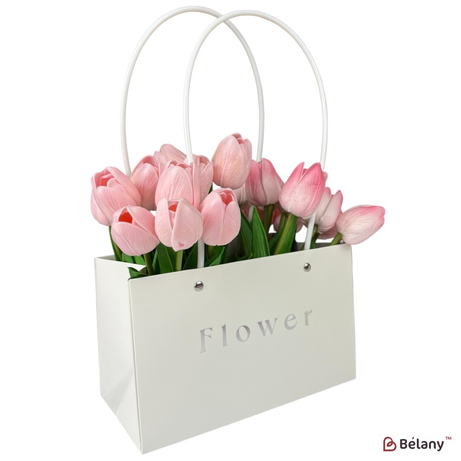 Set 10 pachete pentru flori alb "Flower #3" 22x10.5x13.5