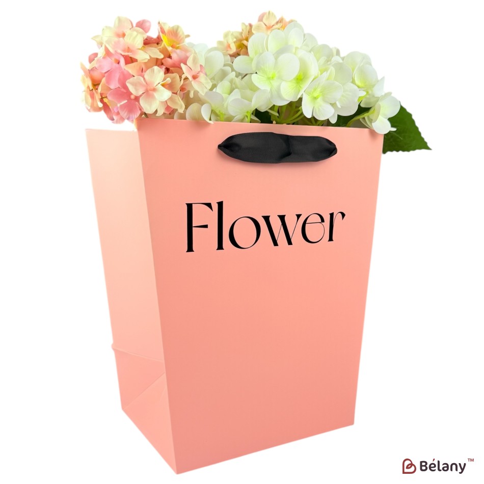 Set 10 pachete pentru flori roz "Flower #4" 25.5x20.5x30