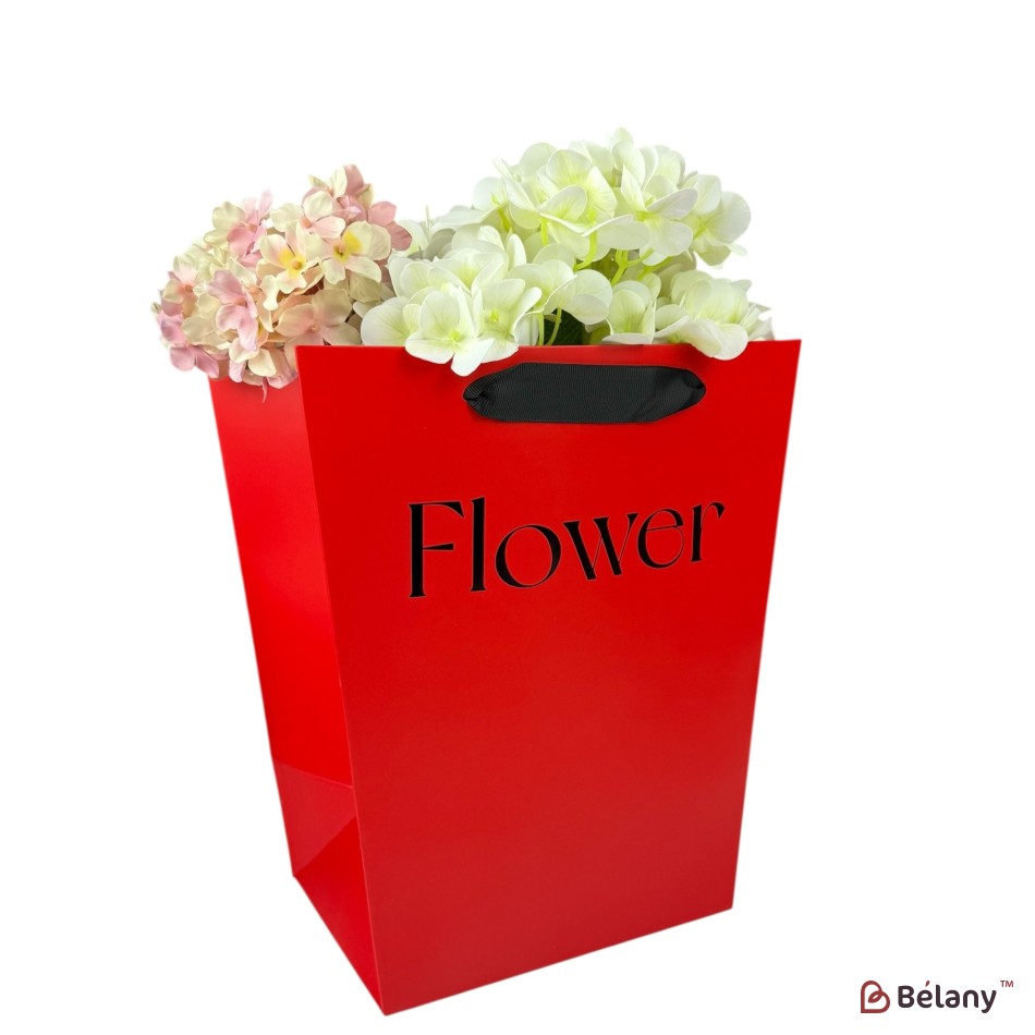 Set 10 pachete pentru flori roşu "Flower #4" 25.5x20.5x30
