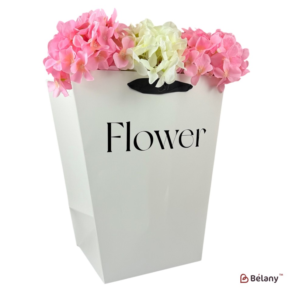 Set 10 pachete pentru flori alb "Flower #4" 30x20x34