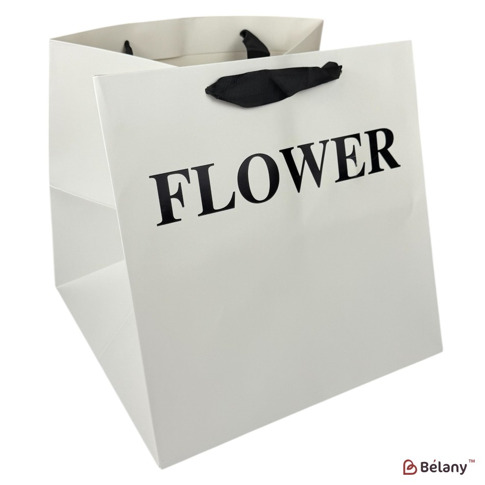 Set 10 pachete pentru flori alb "Flower #6" 28x28x28 | 2