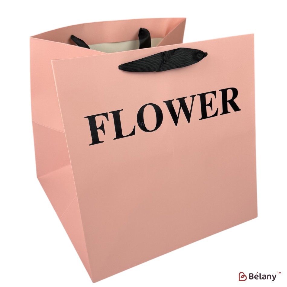 Set 10 pachete pentru flori roz "Flower #6" 28x28x28 | 2