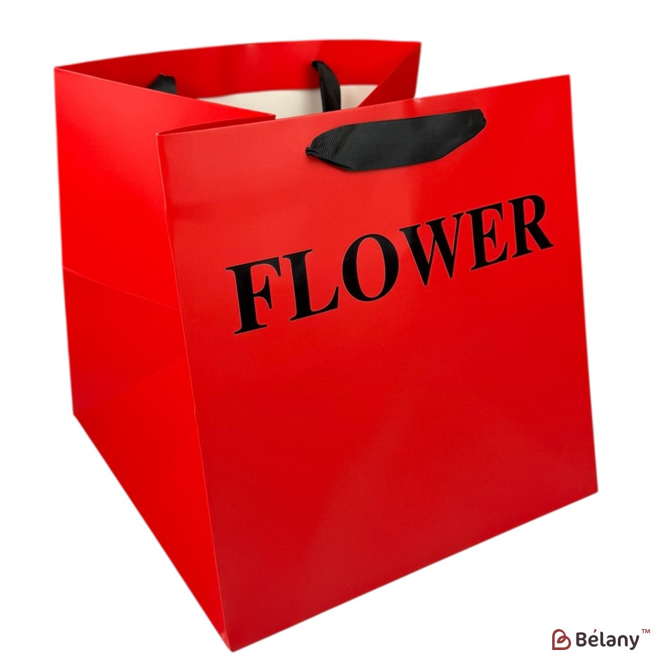 Set 10 pachete pentru flori roşu "Flower #6" 28x28x28 | 2
