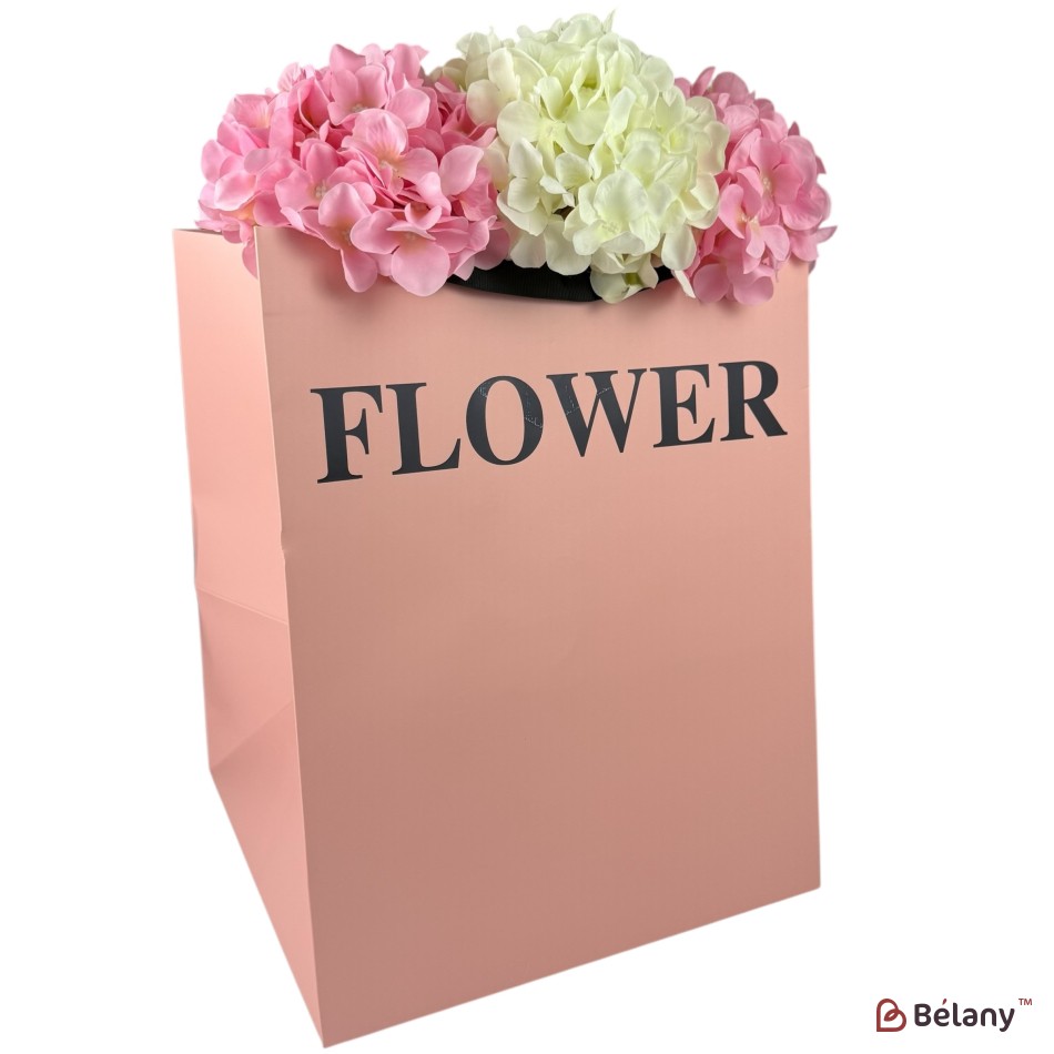 Set 10 pachete pentru flori roz "Flower #7" 32x32x40