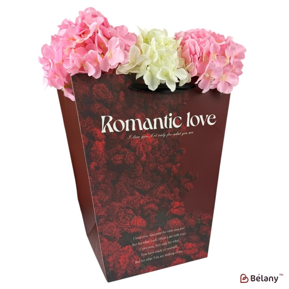 Set 10 pachete pentru flori roşu "Flower #8" 34x28x17