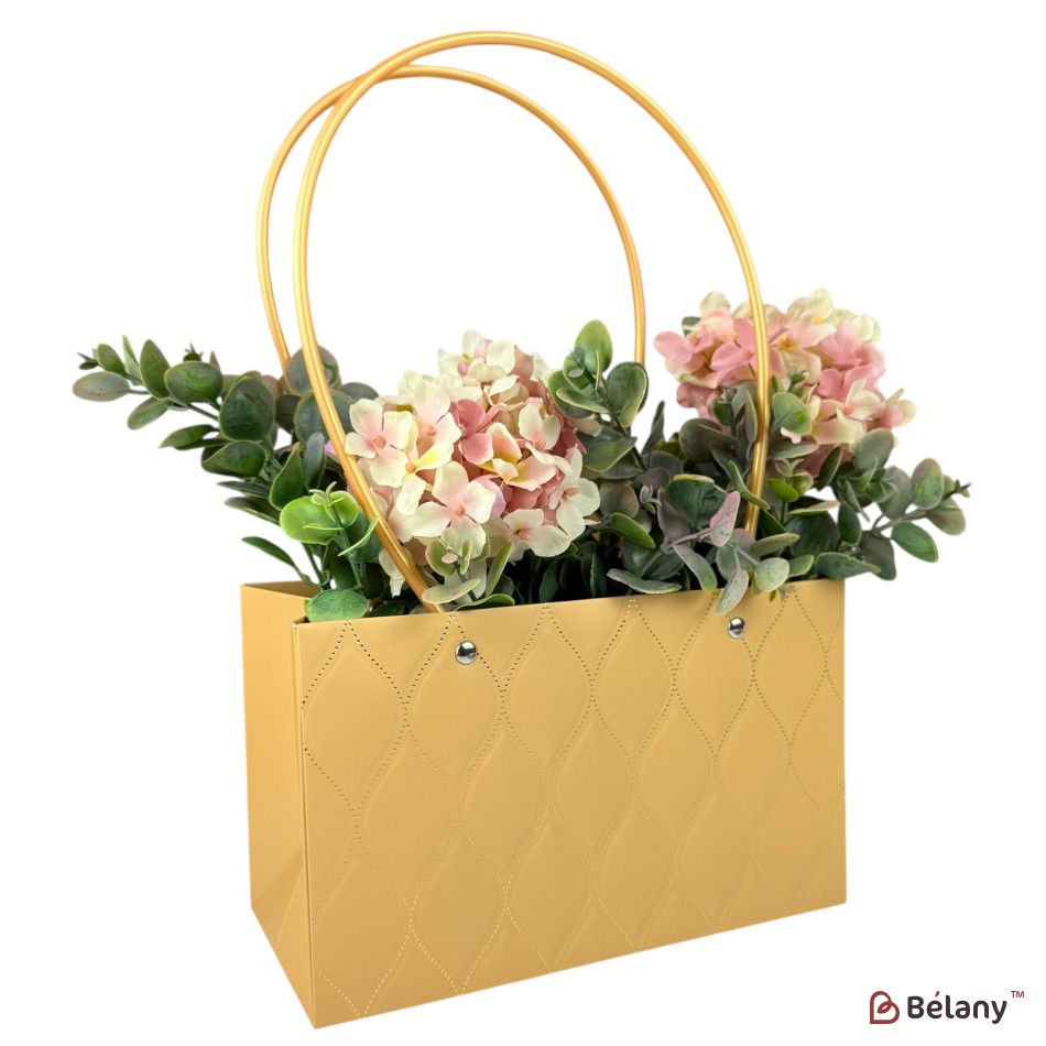 Set 10 pachete pentru flori aur "Flower #9" 22x13x10