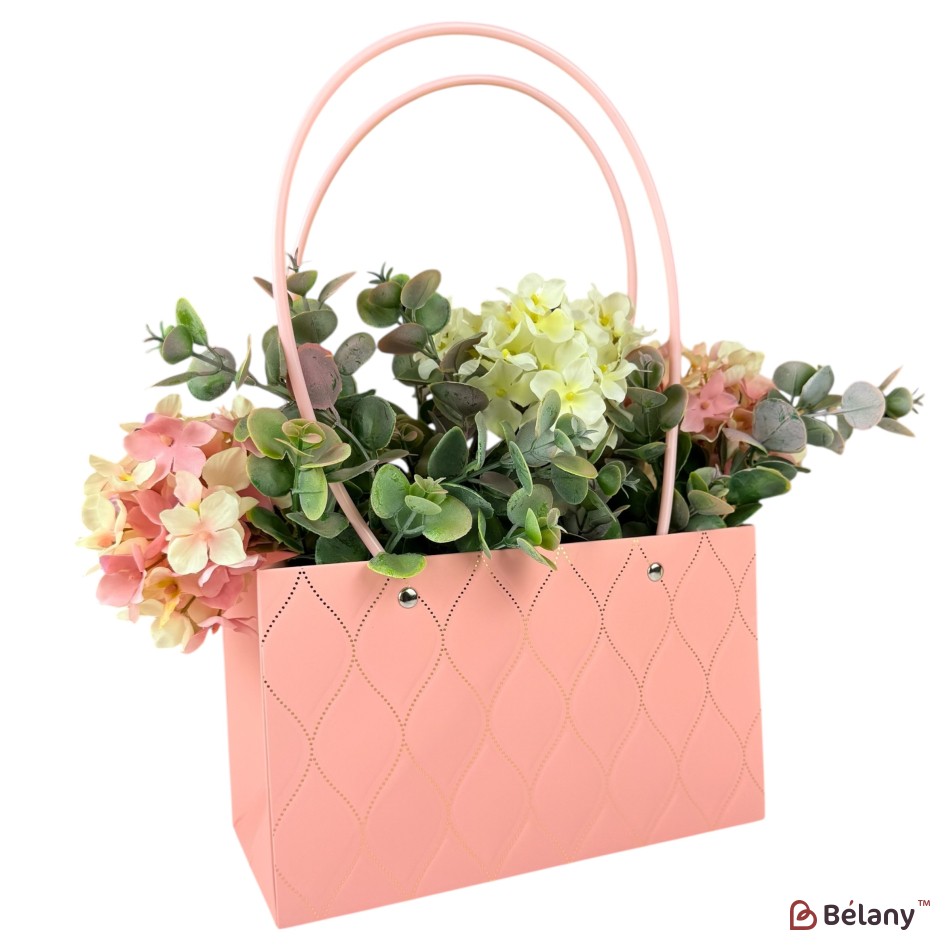 Set 10 pachete pentru flori roz Flower #9" 22x13x10