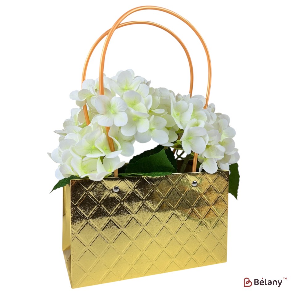 Set 10 pachete pentru flori aur "Goldy #5" 22x13x10