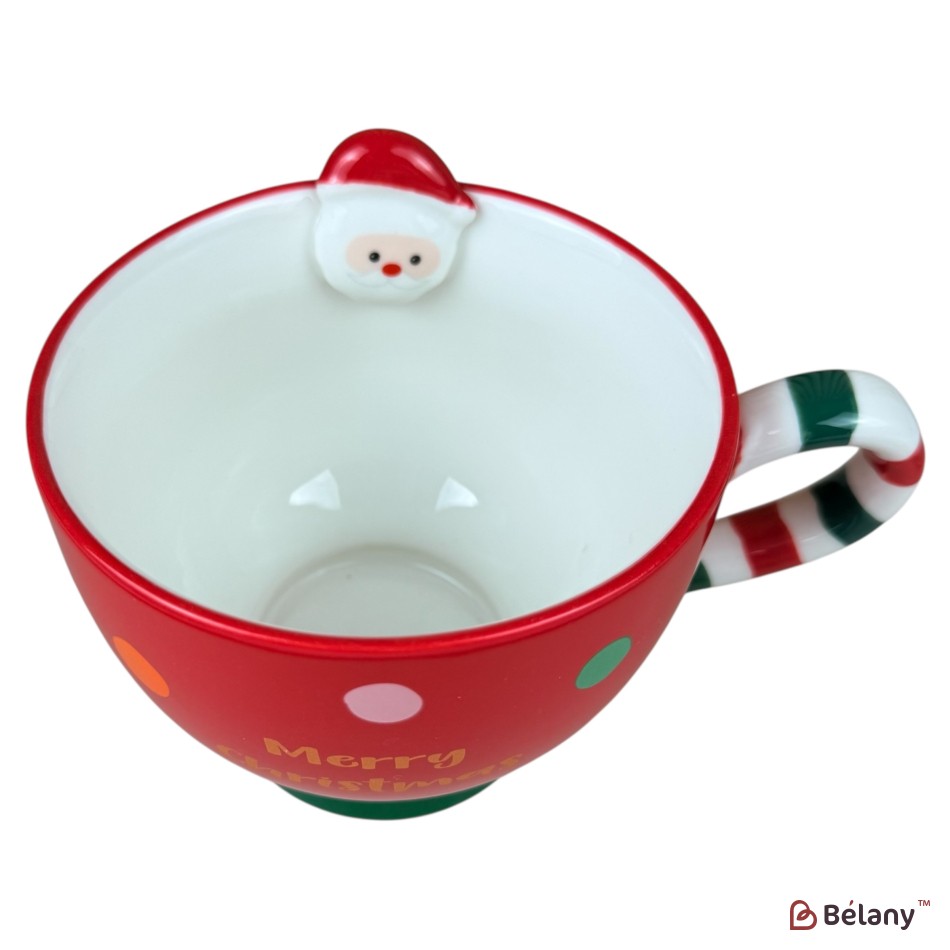 Cană de Crăciun „Sweet Xmas” roșu cu Moș Crăciun, 500 ml | 2