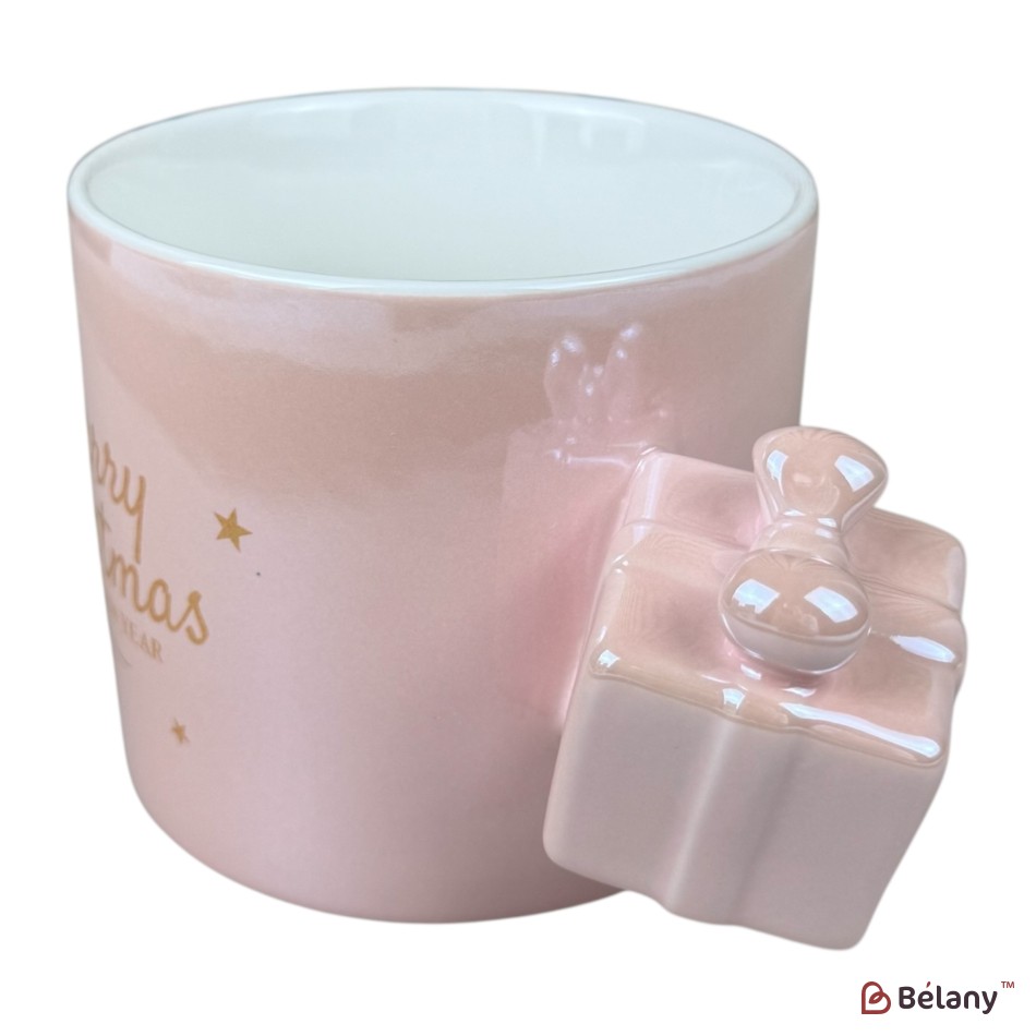 Cana de Crăciun „Magic Gift” roz 350 ml | 2