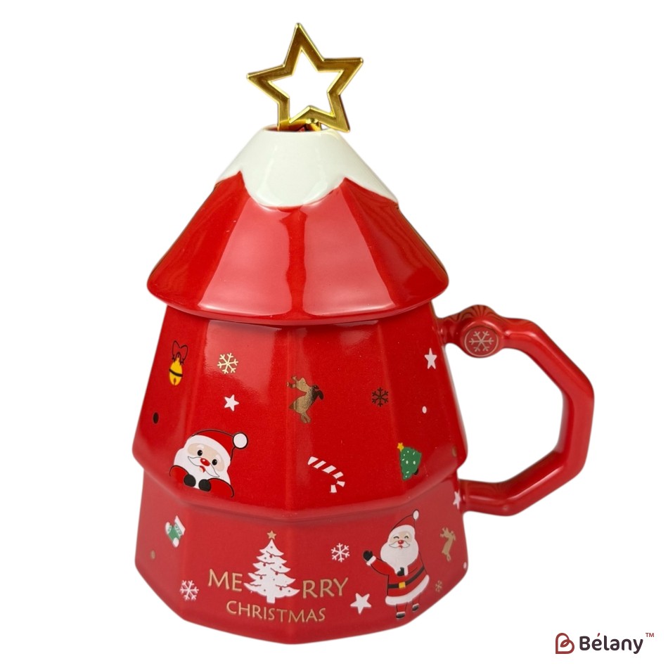 Cana de Crăciun “Magic Star” roșu, 380 ml, cu cutie cadou | 2