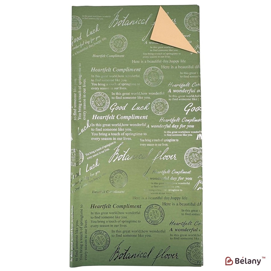Double-sided cellophane green-beige with silver lettering | 3