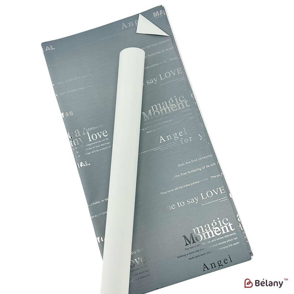 Celofan cu două fețe alb-gri cu inscripții | 3