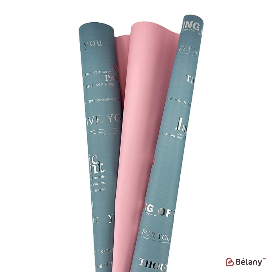 Double-sided cellophane pink-blue with inscriptions