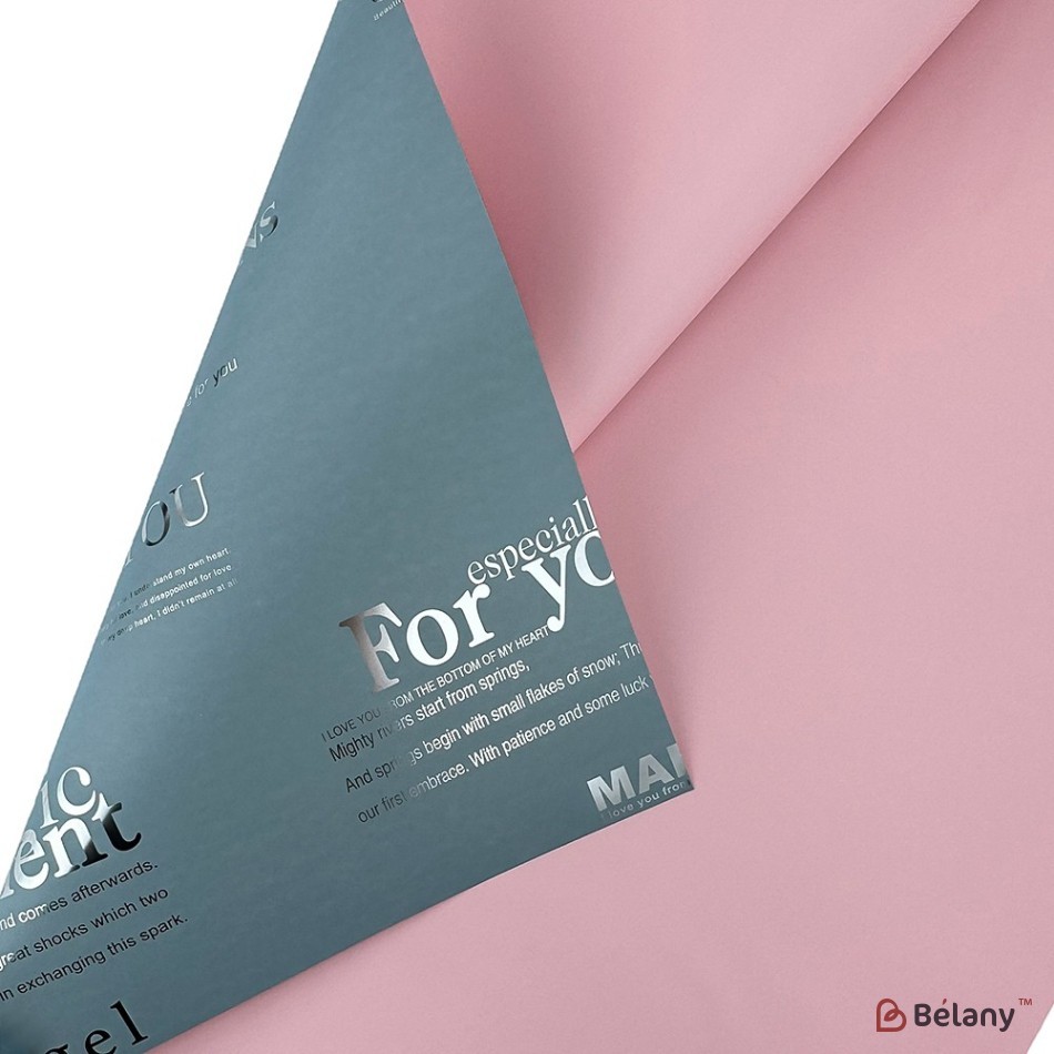 Double-sided cellophane pink-blue with inscriptions | 2