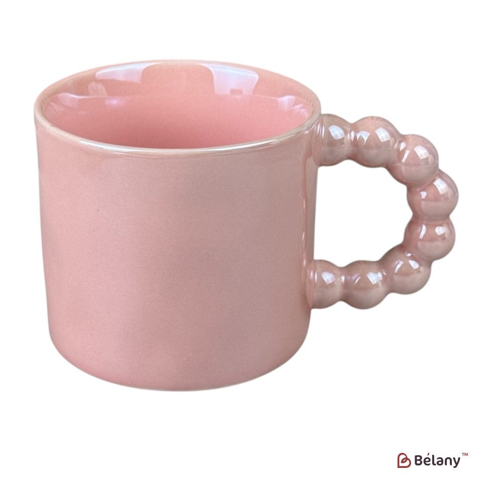 Set 4 căni din ceramică „Pearl Handle” 330 ml, mix 4 culori | 4